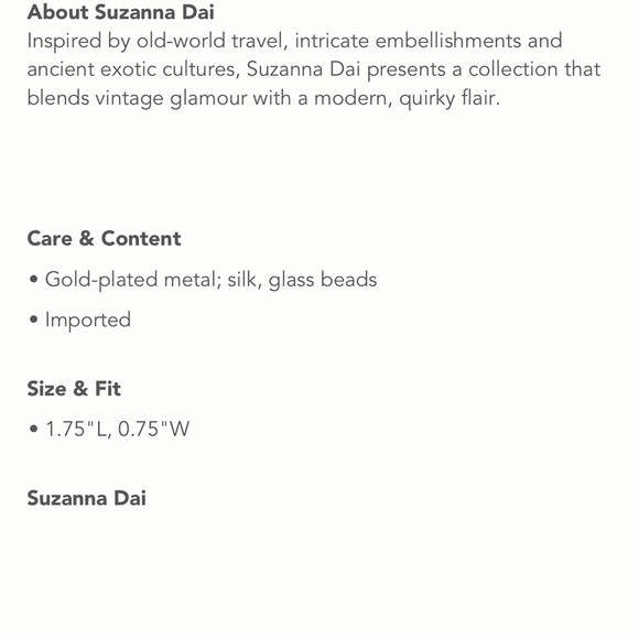 Suzanna Dai stunning designer earrings; NWT silk, bead, and gold plated posts - Picture 11 of 12